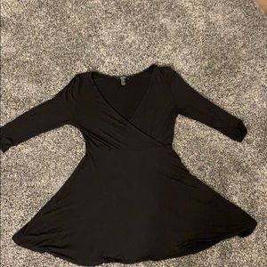 BASIC BLACK V NECK DRESS